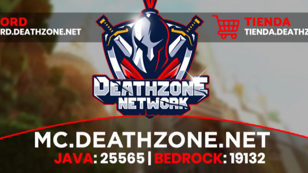 Banner del servidor DeathZone - Java & Bedrock